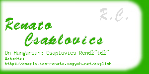 renato csaplovics business card